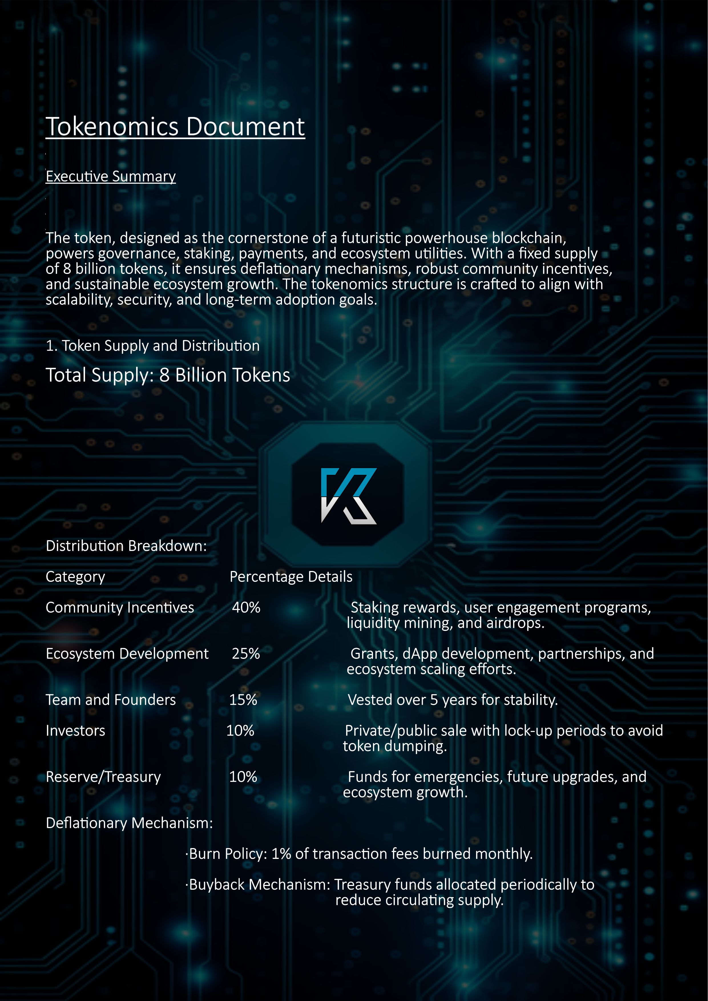 Tokenomics Page 1